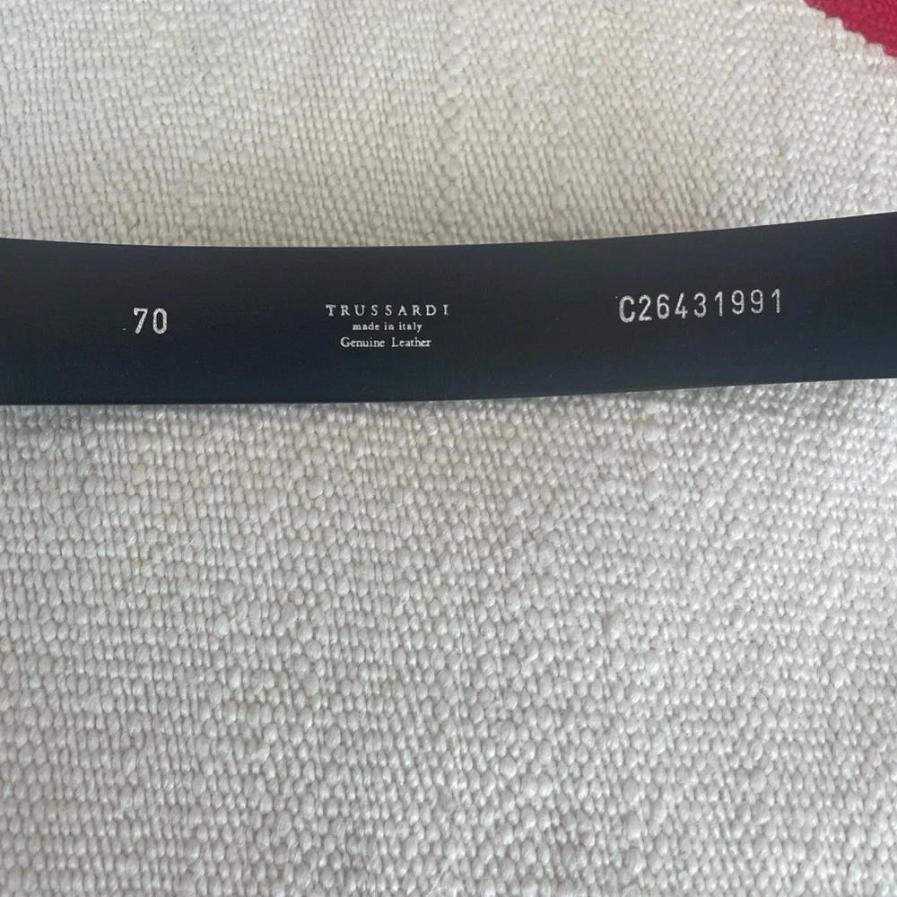 Authentic Trussardi Genuine Leather Belt Black Size 70 - Made in Italy